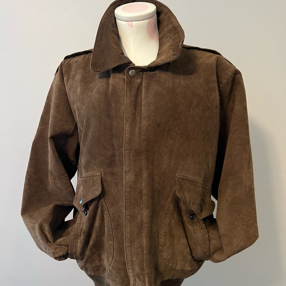 Apparatus Leather Bomber jacket. Child size XL. Fits a woman size medium.